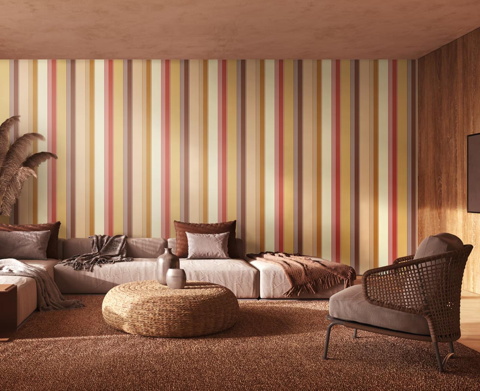 Laid Bare — Lifestyle Laid Bare 2023 LBK50129W Multi Stripe Amber Mix Living Room