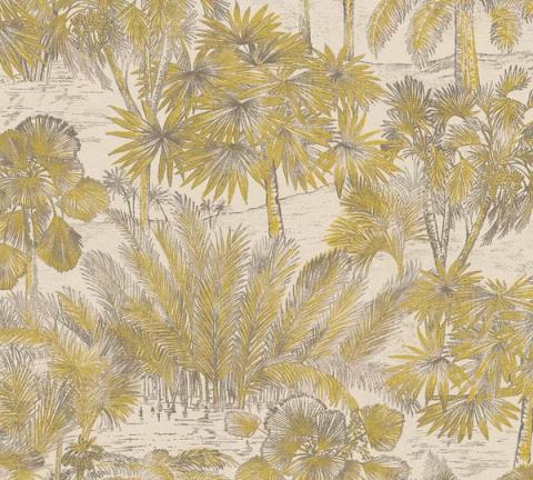 Golden Palm Grove wallpaper