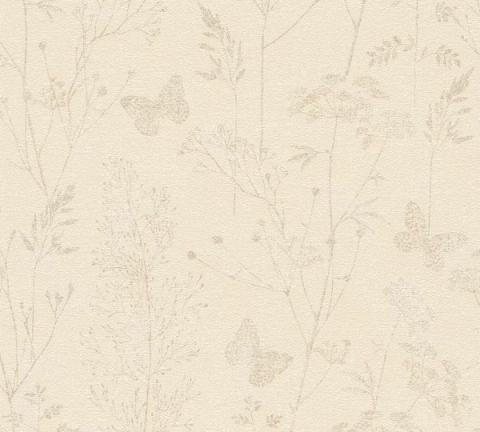 Cream Papillon wallpaper