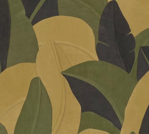Ochre Banana Leaf wallpaper