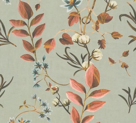 Sage Cotton Flower wallpaper