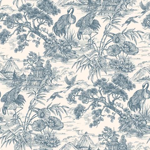 Natoru Navy Cream wallpaper