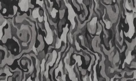 The same flowing grain in pale grey and white, stripped of colour so only the drawing remains. The lightest of the six, and the easiest in a small room.