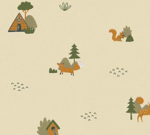 Ochre Woodland wallpaper