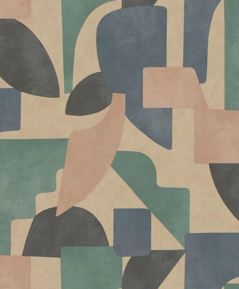 Linnet Taupe Aqua wallpaper