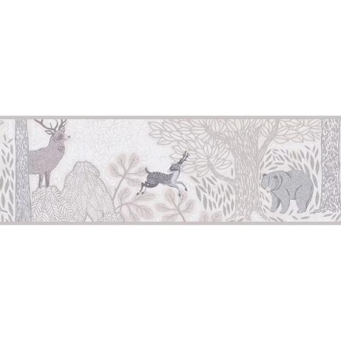Beige Woodland Border wallpaper border