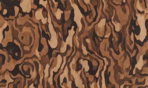 Wood grain in cinnamon, amber and dark chocolate, flowing in long vertical runs. Warm and enveloping, close to the feel of a timber-panelled room.