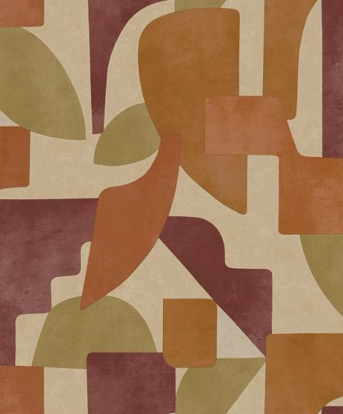 Linnet Burgundy Burnt Orange wallpaper