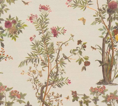 Cream Chinoiserie wallpaper