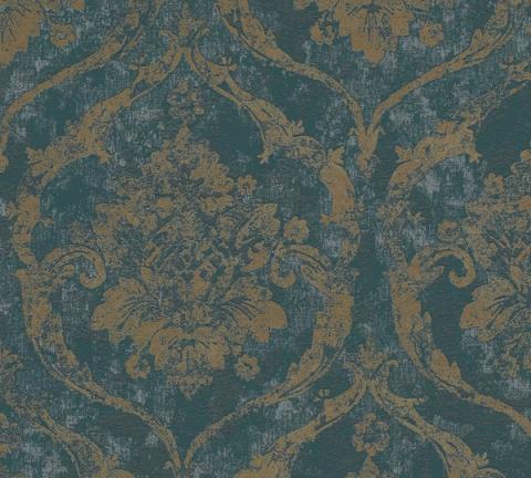 Verdigris Damask wallpaper
