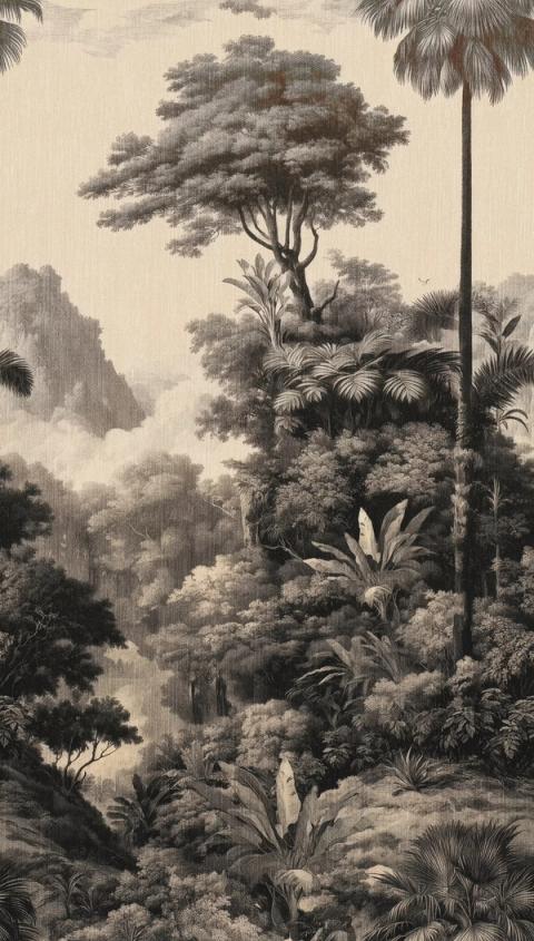 Sepia Jungle wallpaper