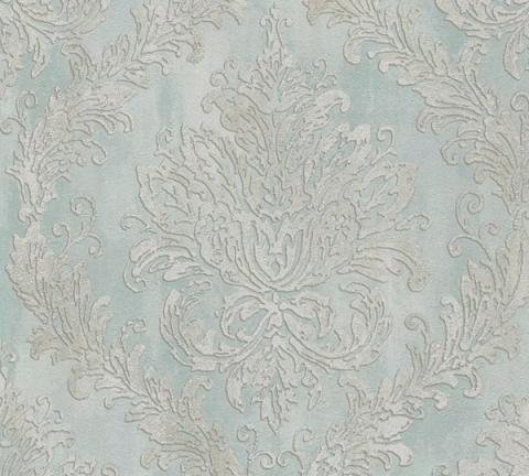 Aqua Damask wallpaper