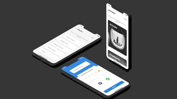 Mockups of how the customer experience capturing mobile app looks on an iPhone. Screens show how users can submit feedback about their experience at a particular place in a fast and simple way