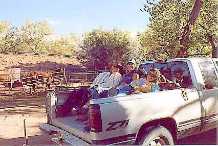 Photo: Three Amigos, transportation of supplies, by Susan Participant 2000