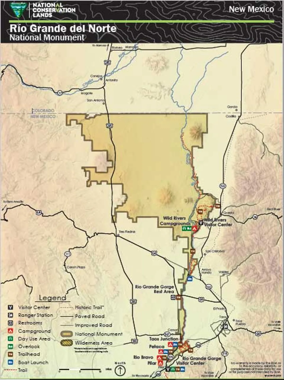 Map of Rio Grande del Norte National Monument