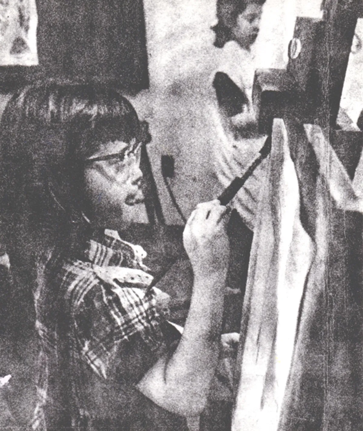 Ursula as a young person at the easel