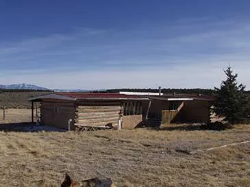 This is the old sheepherder's cabin with original logs and chinking. Now preserved.