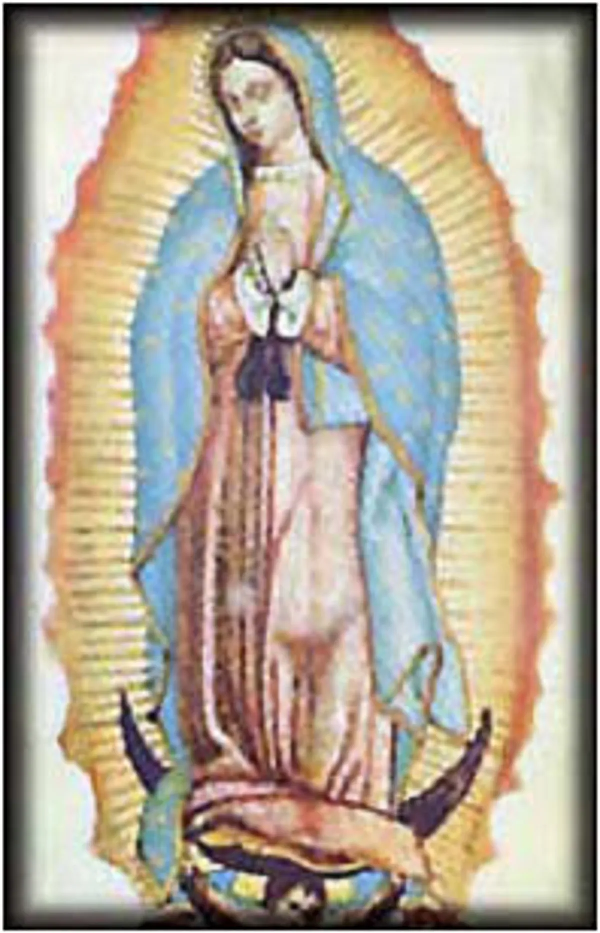 The virgin of Guadalupe is a revered portrait image throughout all of Mexico