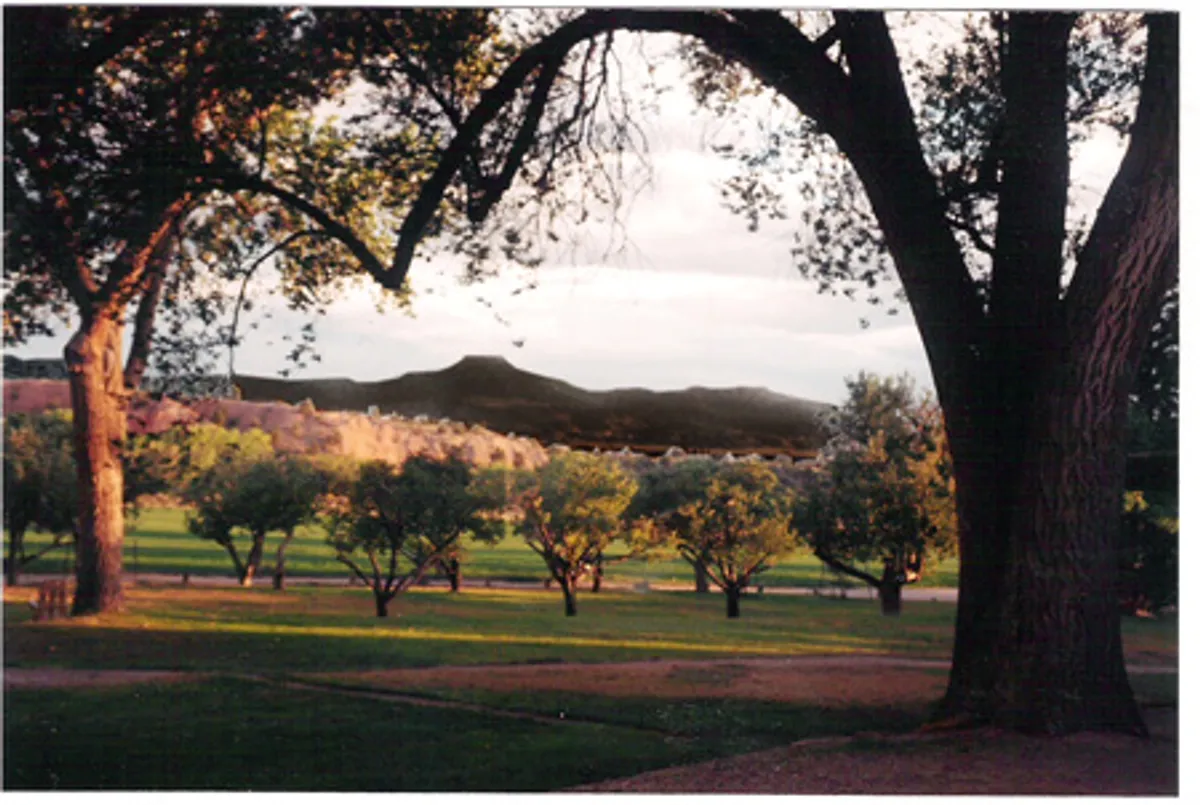 Ghost Ranch with Pedernal in the background. 