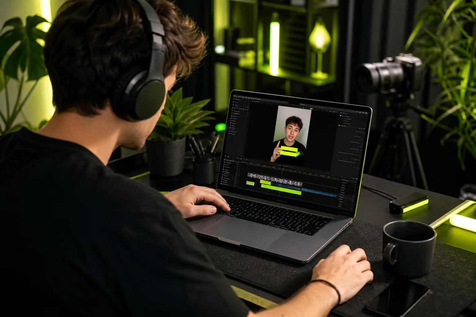 Editing a TikTok video with clear captions in the safe area
