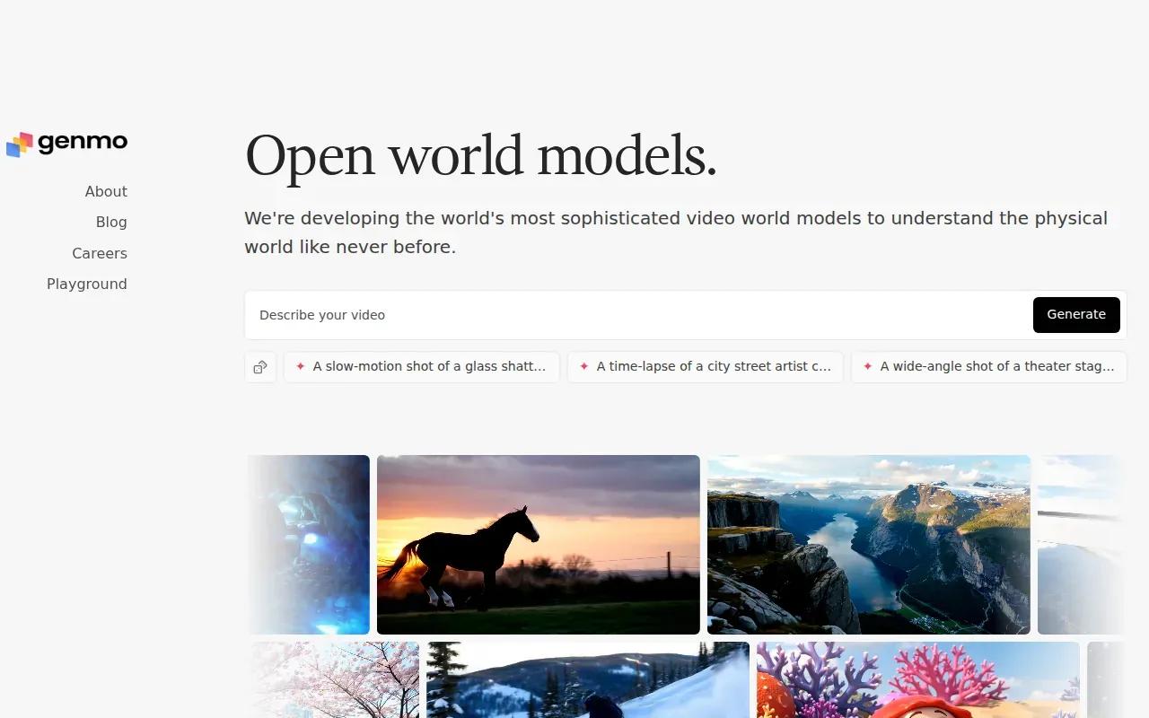 Screenshot of the Genmo website