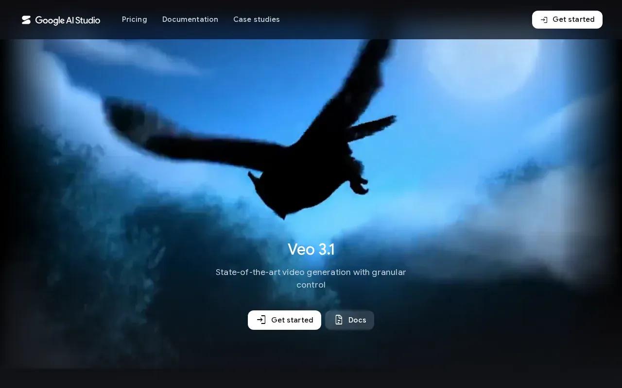Screenshot of the Veo 3 by Google: short website