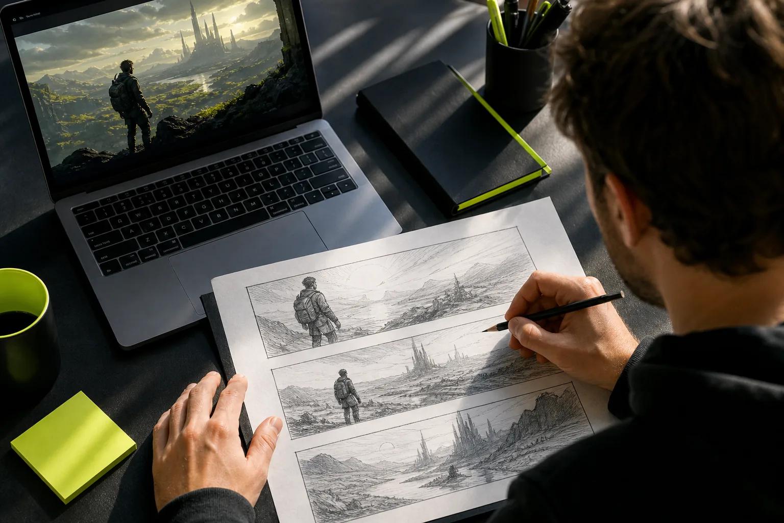 Storyboard planning for consistent AI video scenes