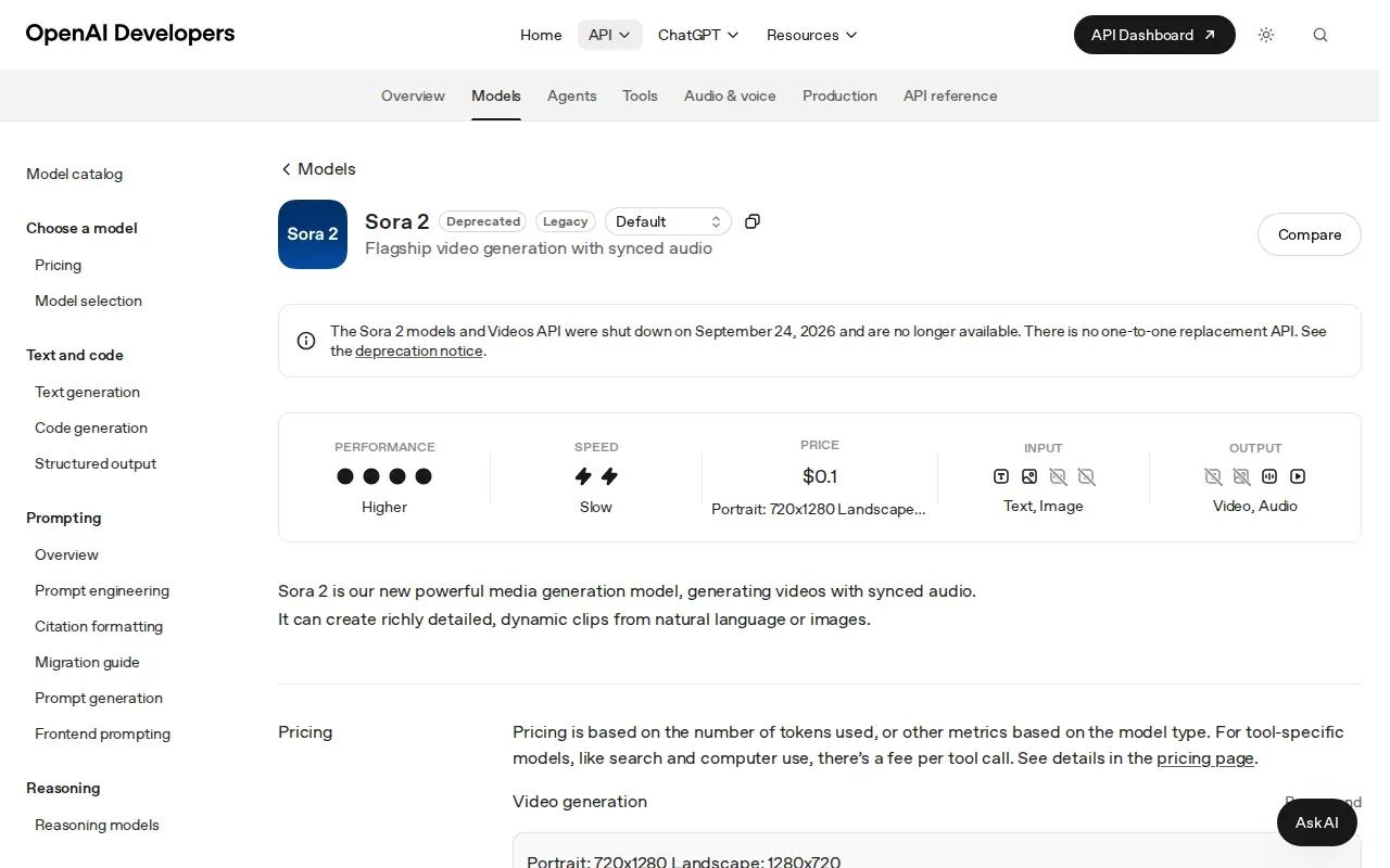 Screenshot of the Sora 2 by OpenAI website