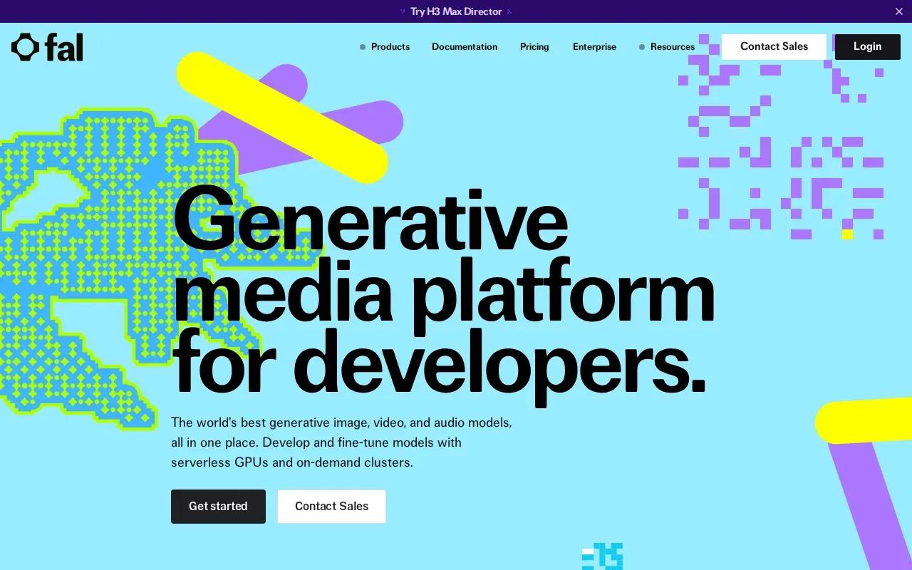 Screenshot of the fal website