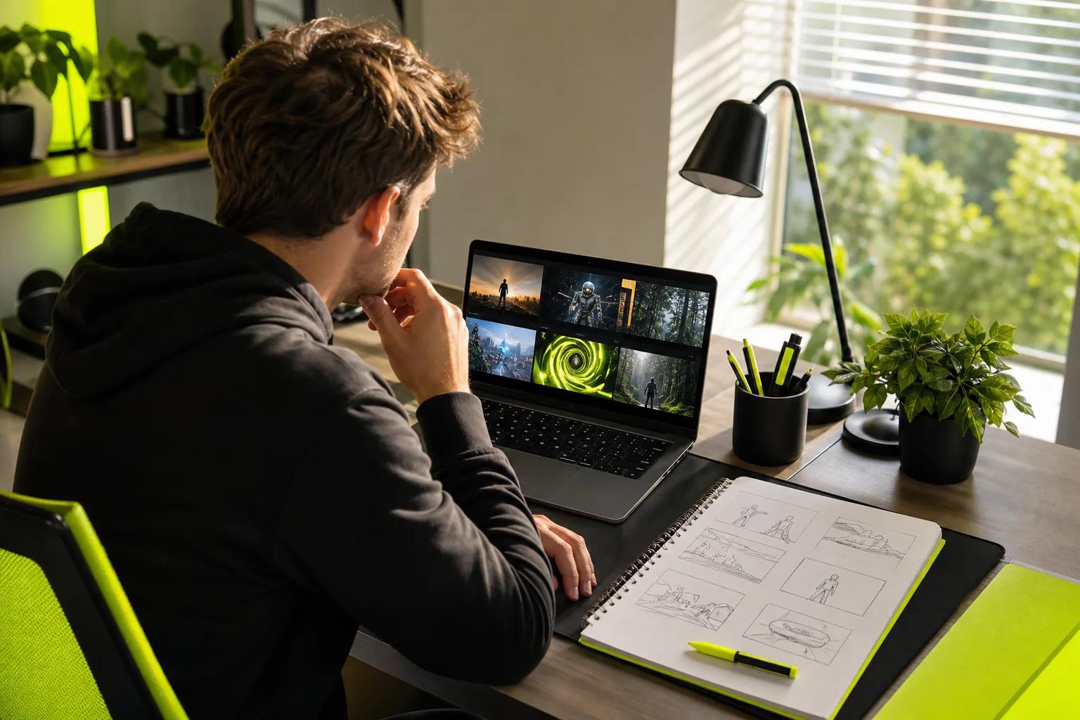 Creator researching ideas for AI YouTube Shorts.
