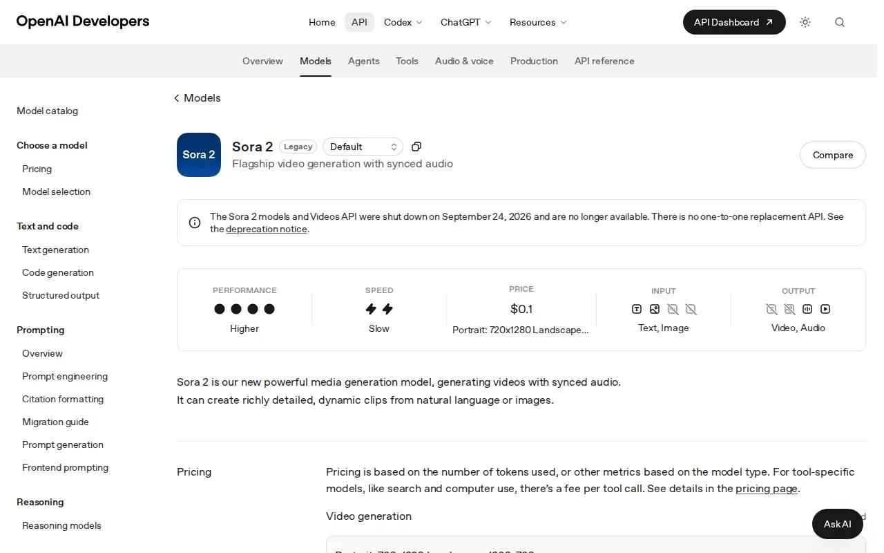 Screenshot of the OpenAI Sora 2 website