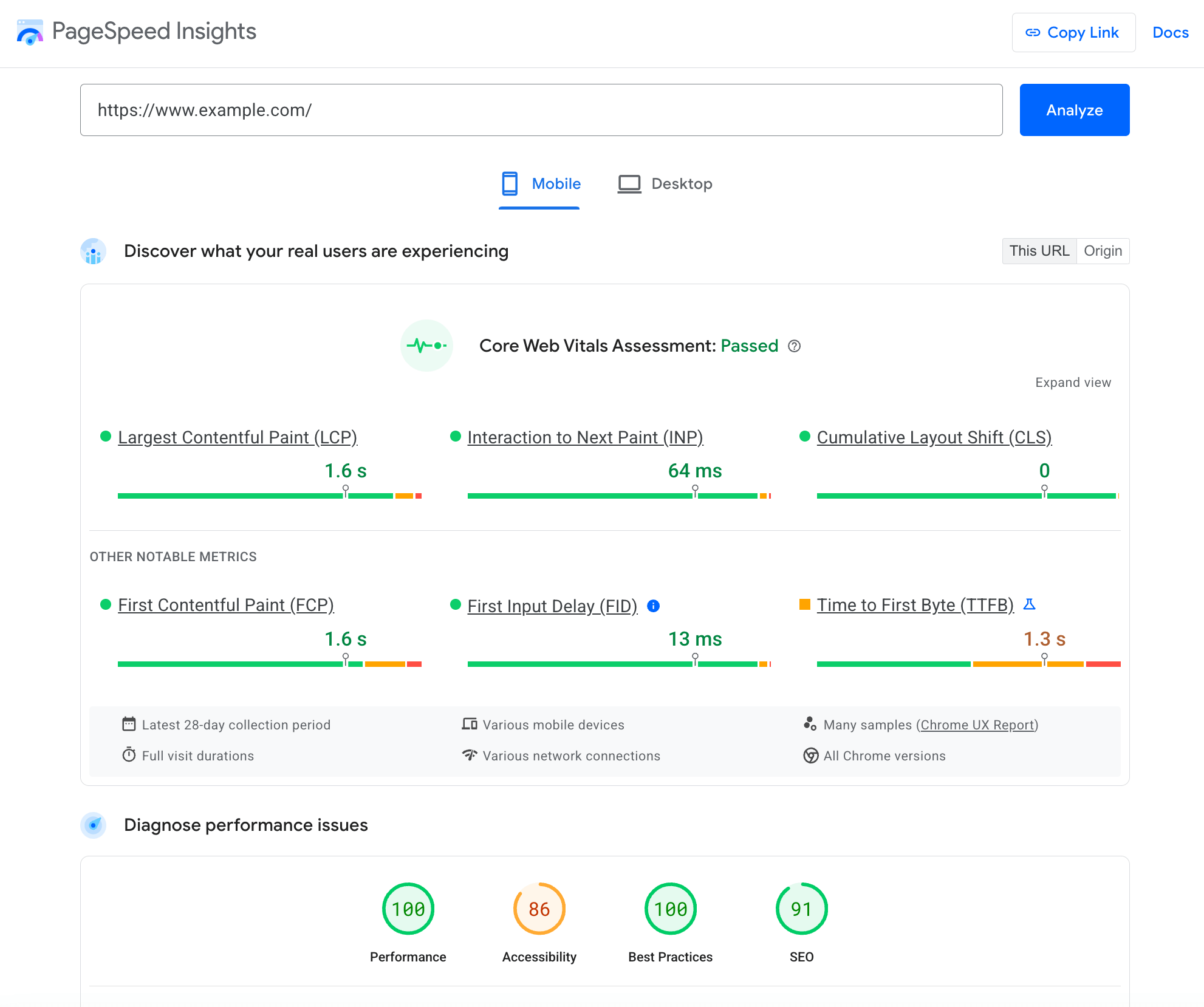 PageSpeed Insights ile Shopify Core Web Vitals (LCP, INP, CLS) ölçümü