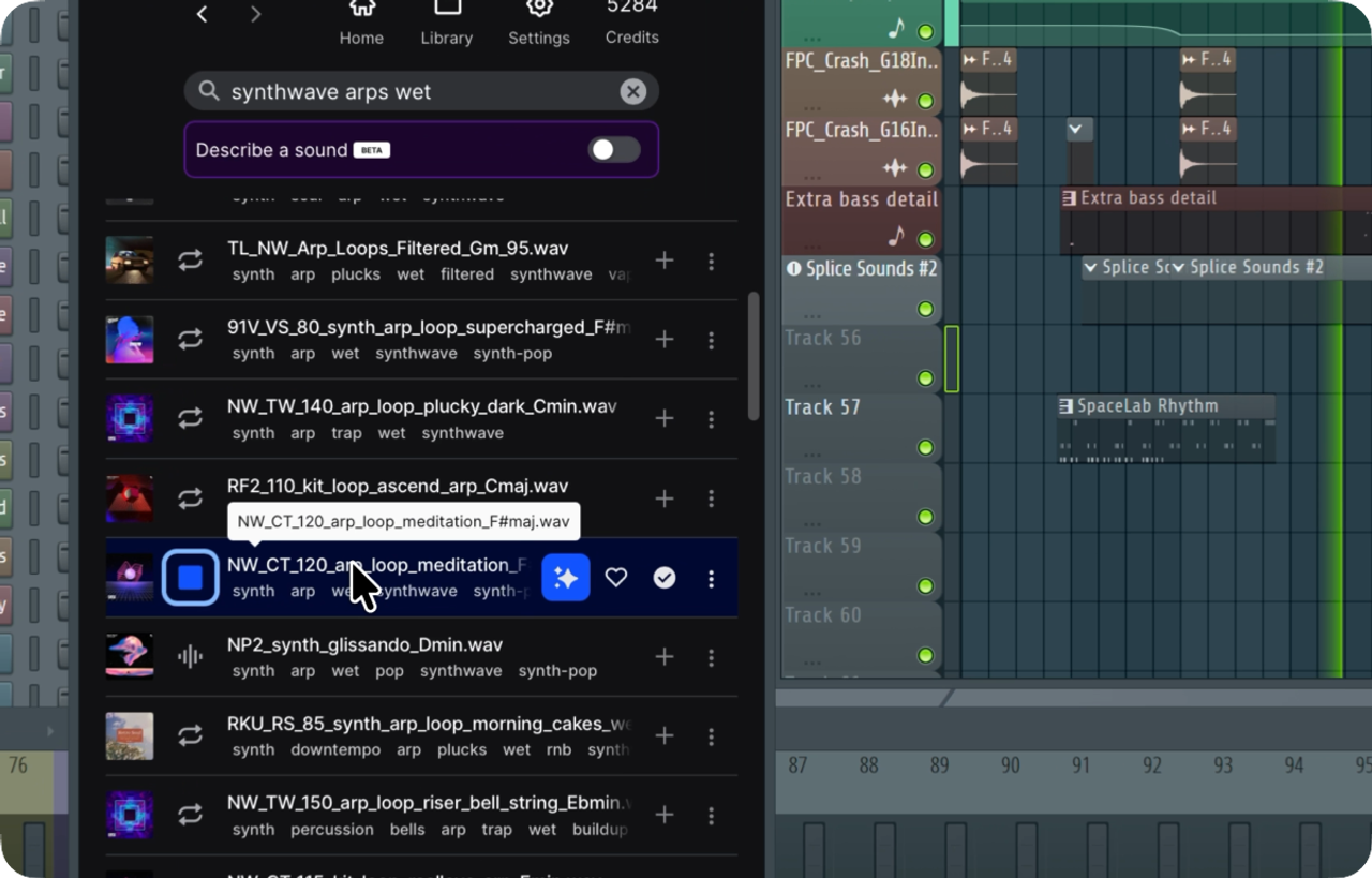 Splice Sounds Plugin in FL Studio