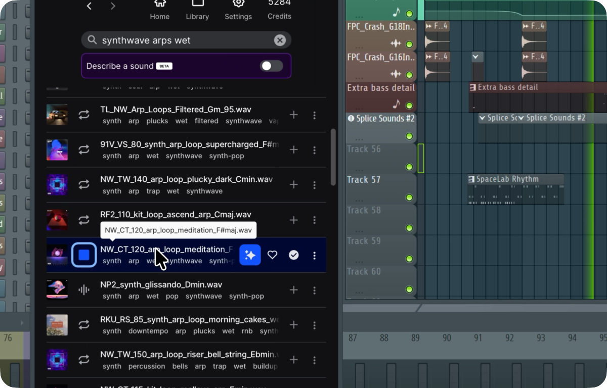 Splice Sounds Plugin in FL Studio