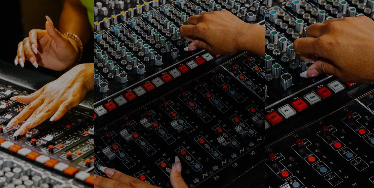 Wide cinematic banner for Splice in the Classroom — students collaborating on music in a modern classroom studio setting