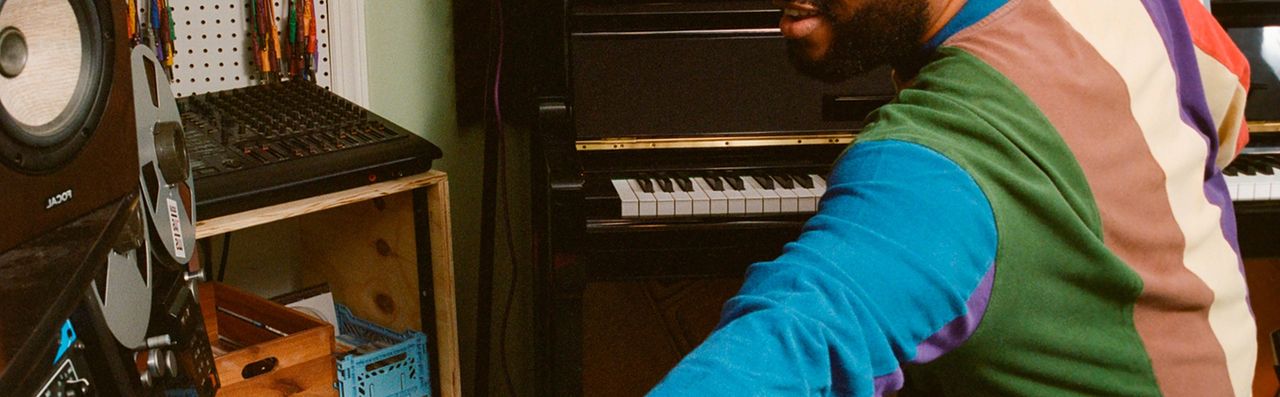 A producer making music