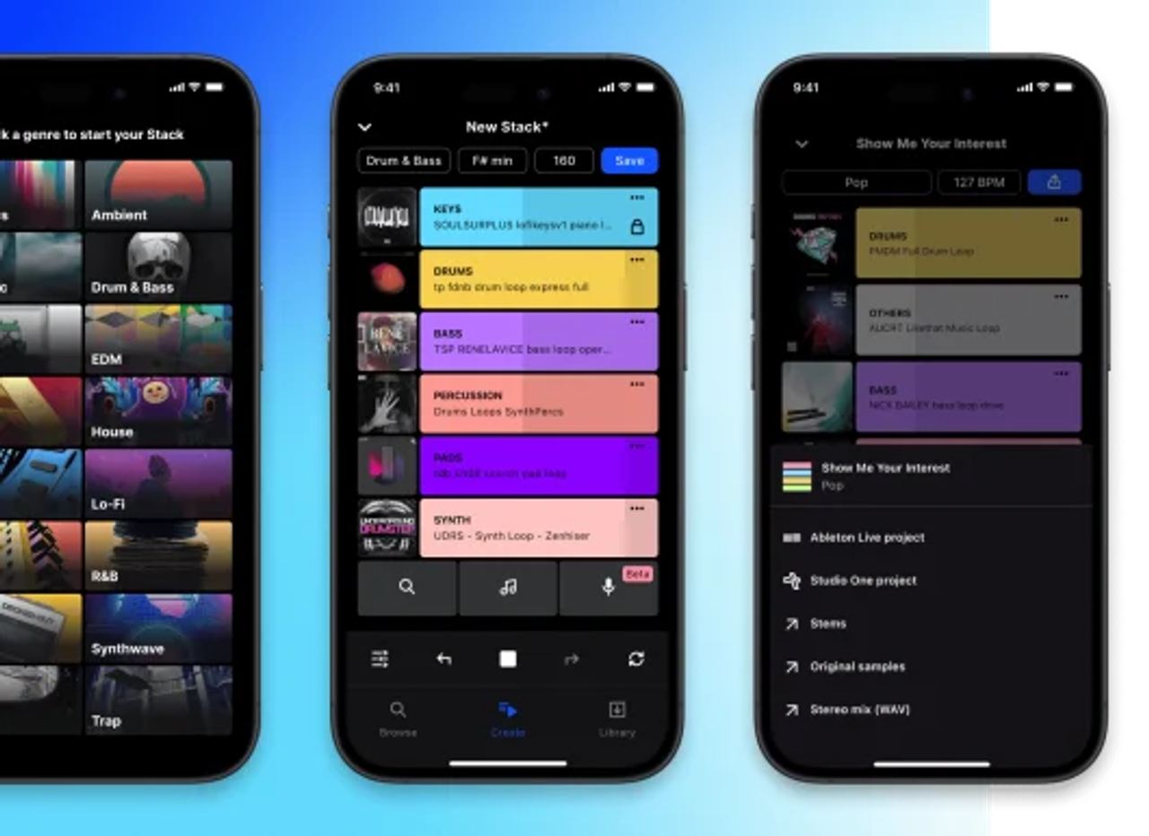 Splice Mobile Create mode — layering loops and stacks in the app