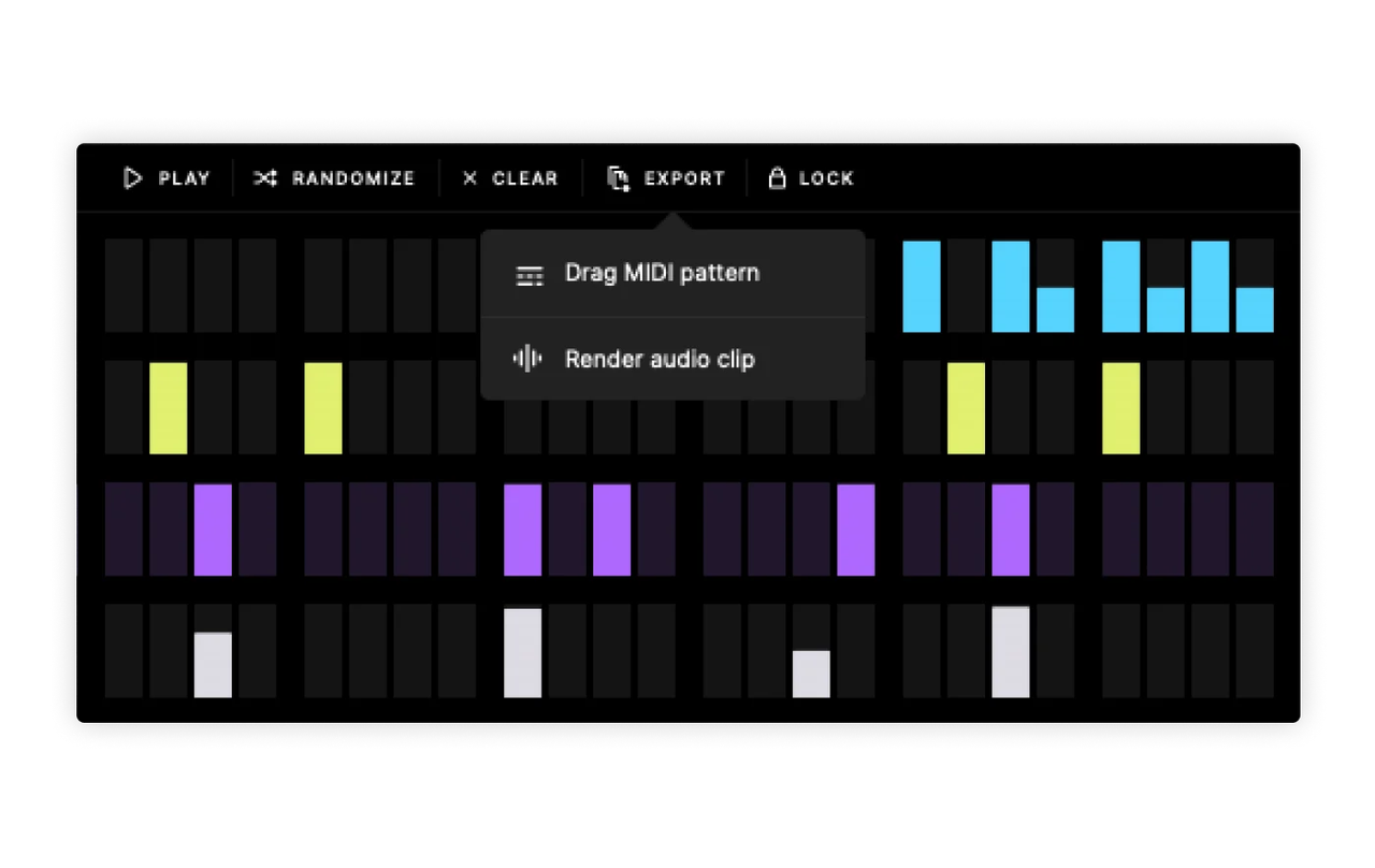 Drag and drop Beatmaker sequencer lanes into your DAW