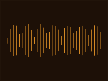 Orange audio waveform bars on a dark background