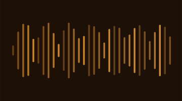 Orange audio waveform bars on a dark background