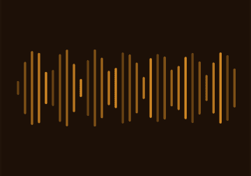 Orange audio waveform bars on a dark background