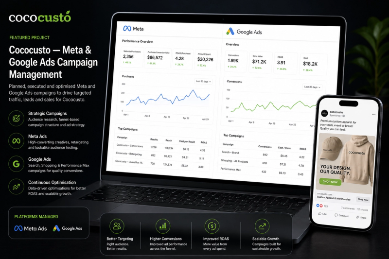 Cococusto — Meta & Google Ads Campaign Management