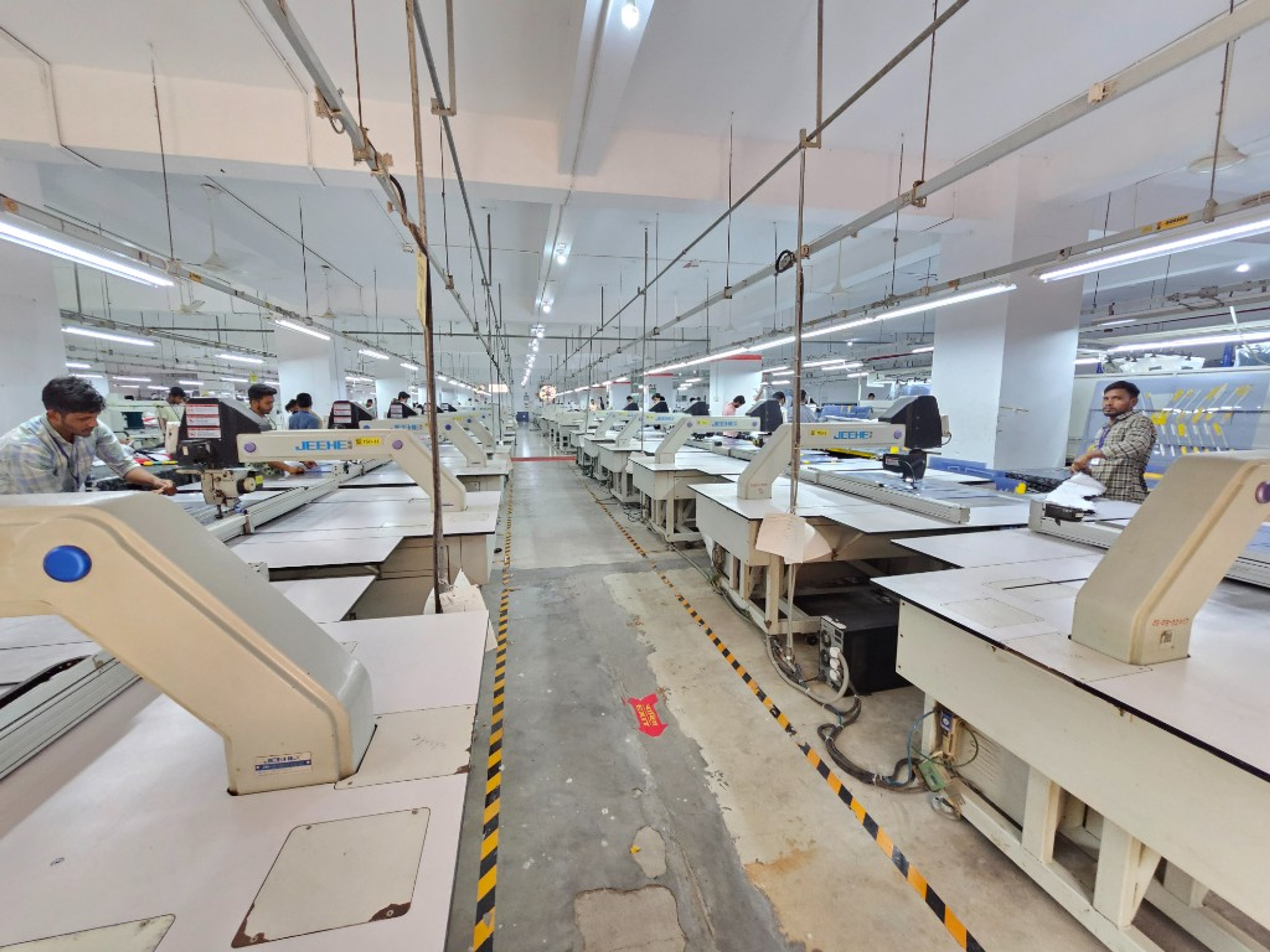 Outerwear cutting and assembly on a Bangladesh garment production line