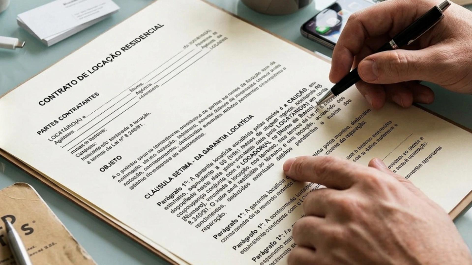 Contrato de locação com a garantia de caução de aluguel escolhida