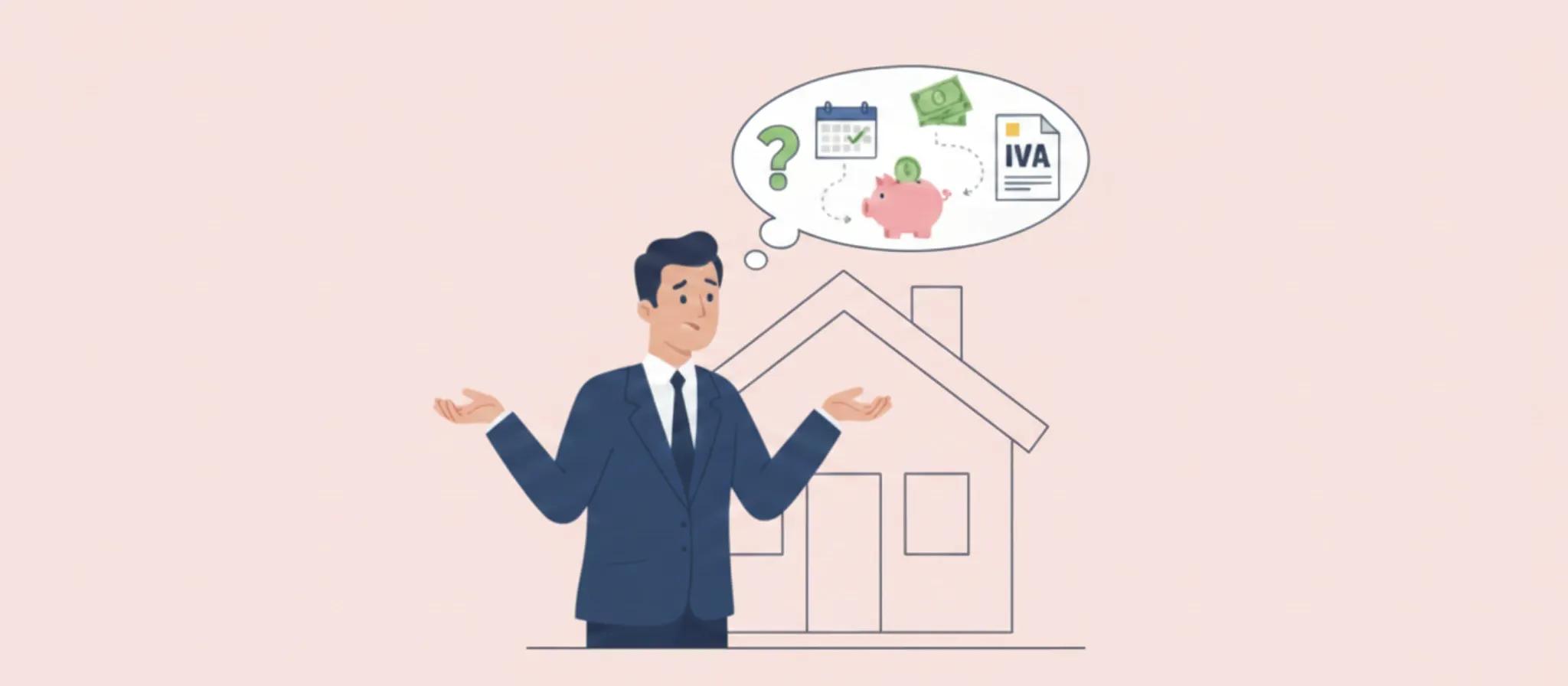 Ilustração de personagem se questionando se aluguel por temporada também deve pagar os novos impostos?