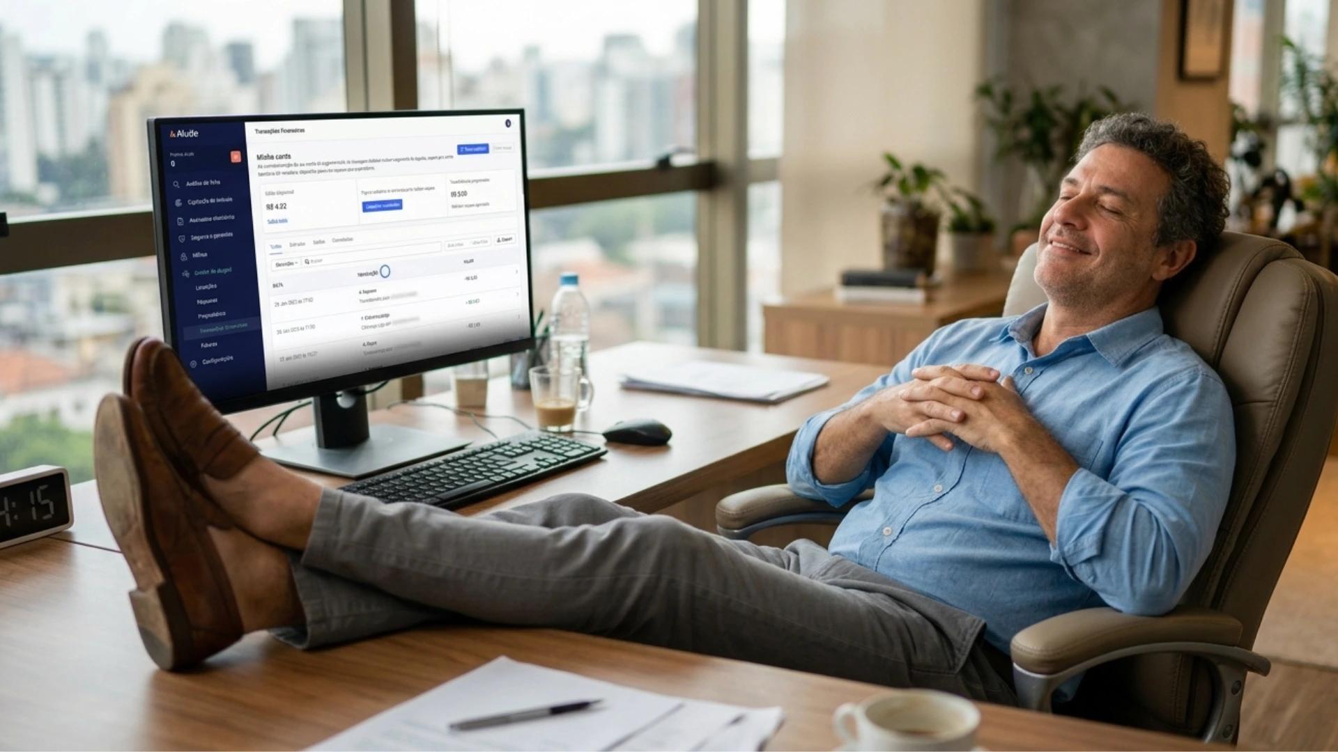 Corretor descansando enquanto a automação faz todo trabalho pra ele