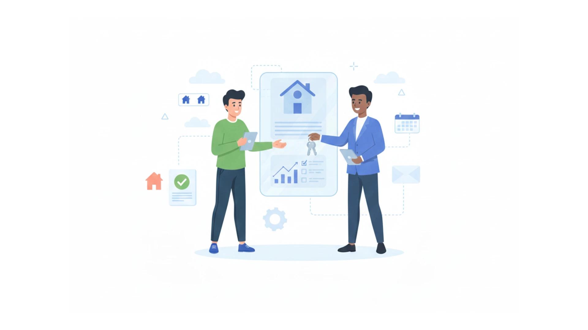 ilustração de presonagem alugando um imóvel sobre as regras da nova reforma tributária 2026