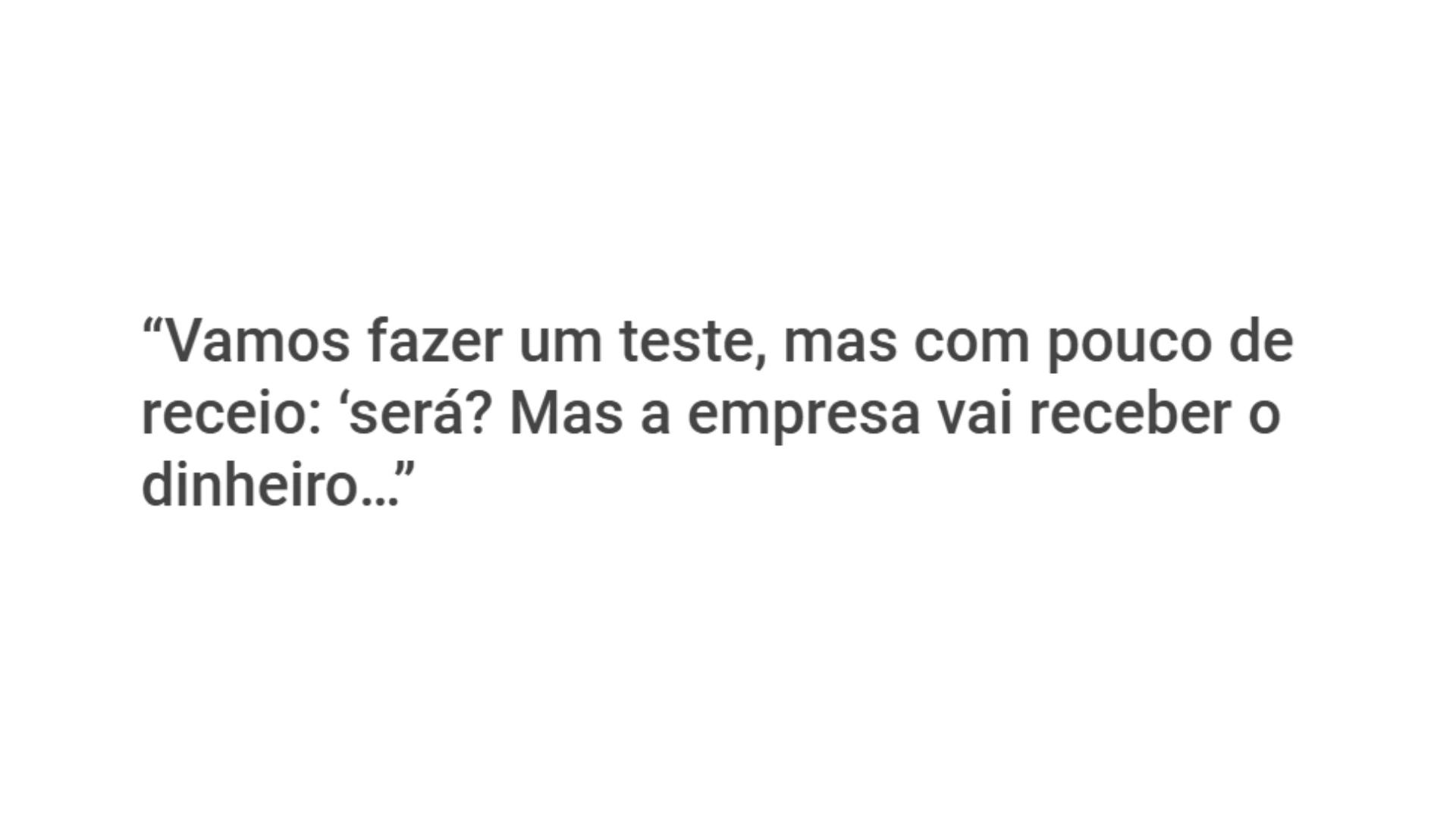 Frase do depoimento da Angélica sobre Alude. Imagem pertence ao artigo sobre caução de aluguel.