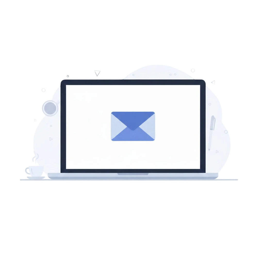 ilustração de notebook recebendo um email da Alude News