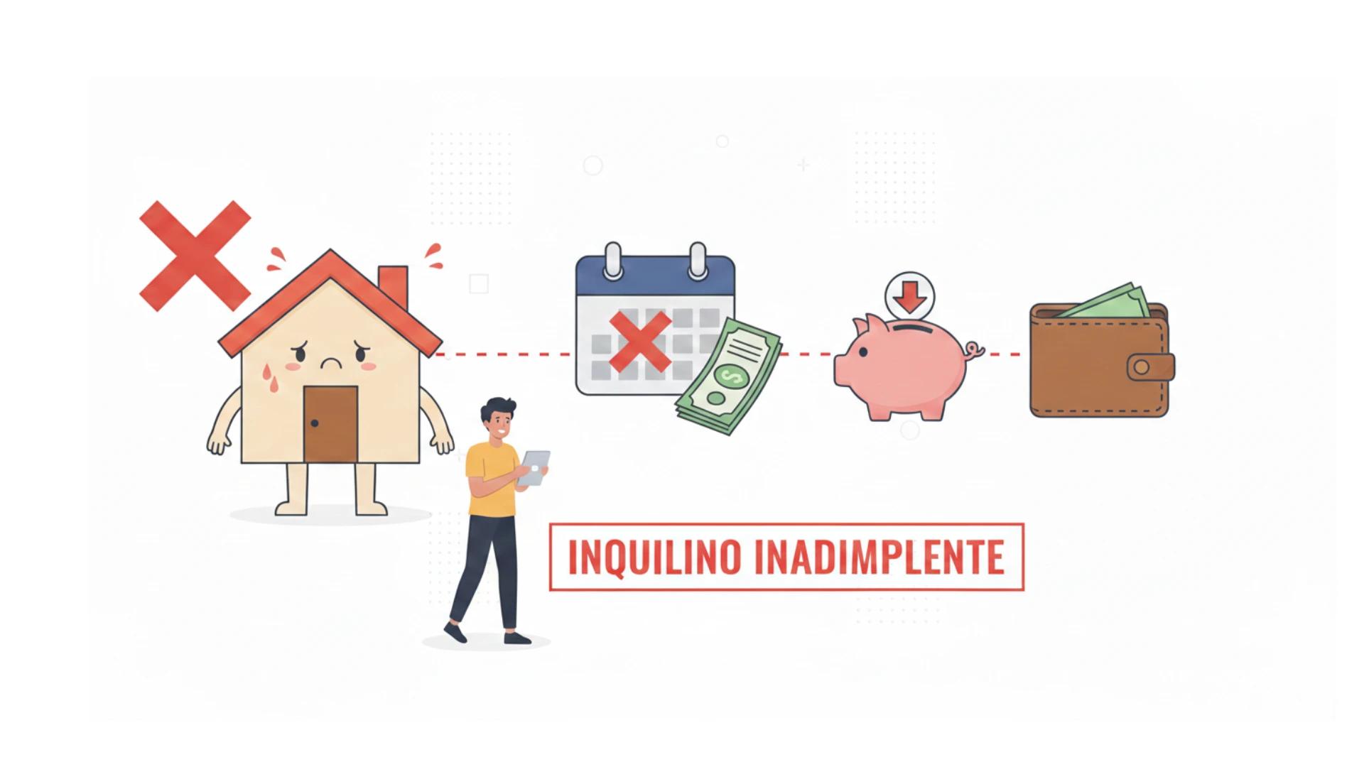 ilustração do inquilino inadimplente andando pelo caminho do despejo liminar